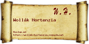 Wollák Hortenzia névjegykártya